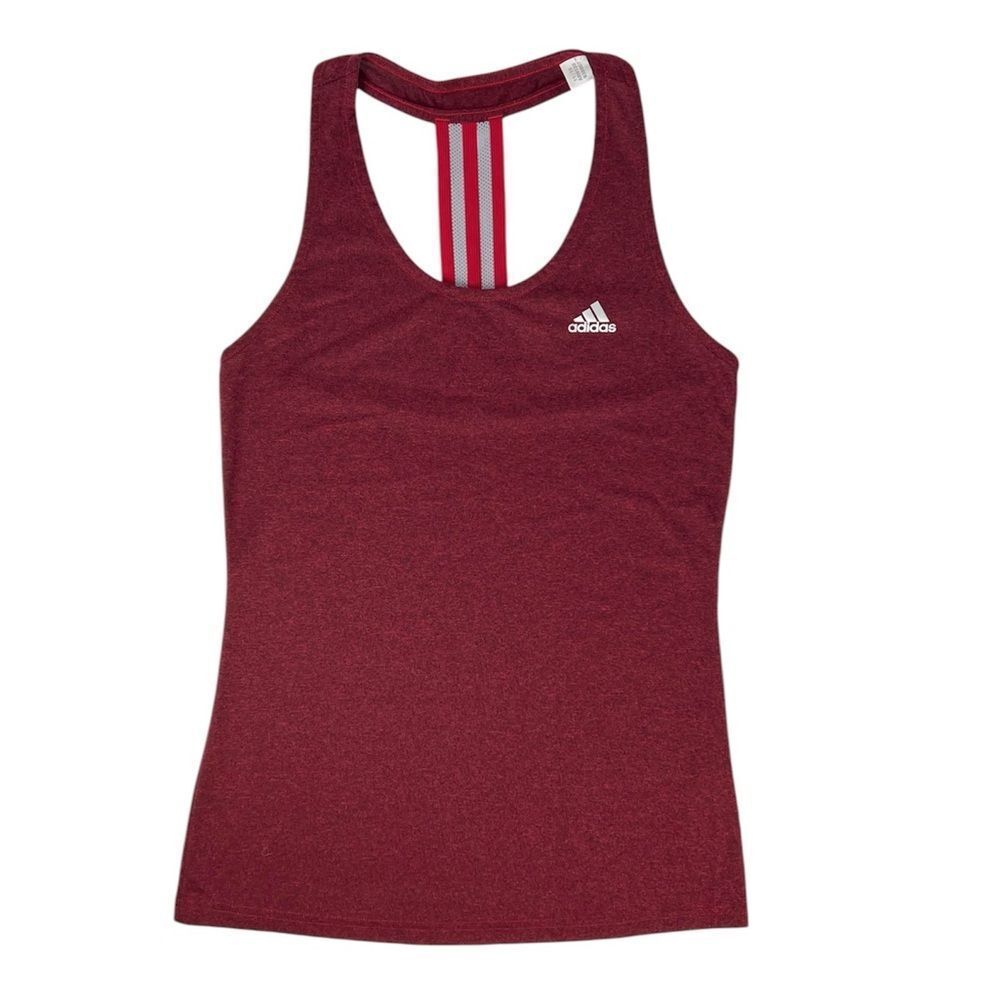 Adidas Climalite Heathered Maroon Red Workout Tank‎ Top Size Small